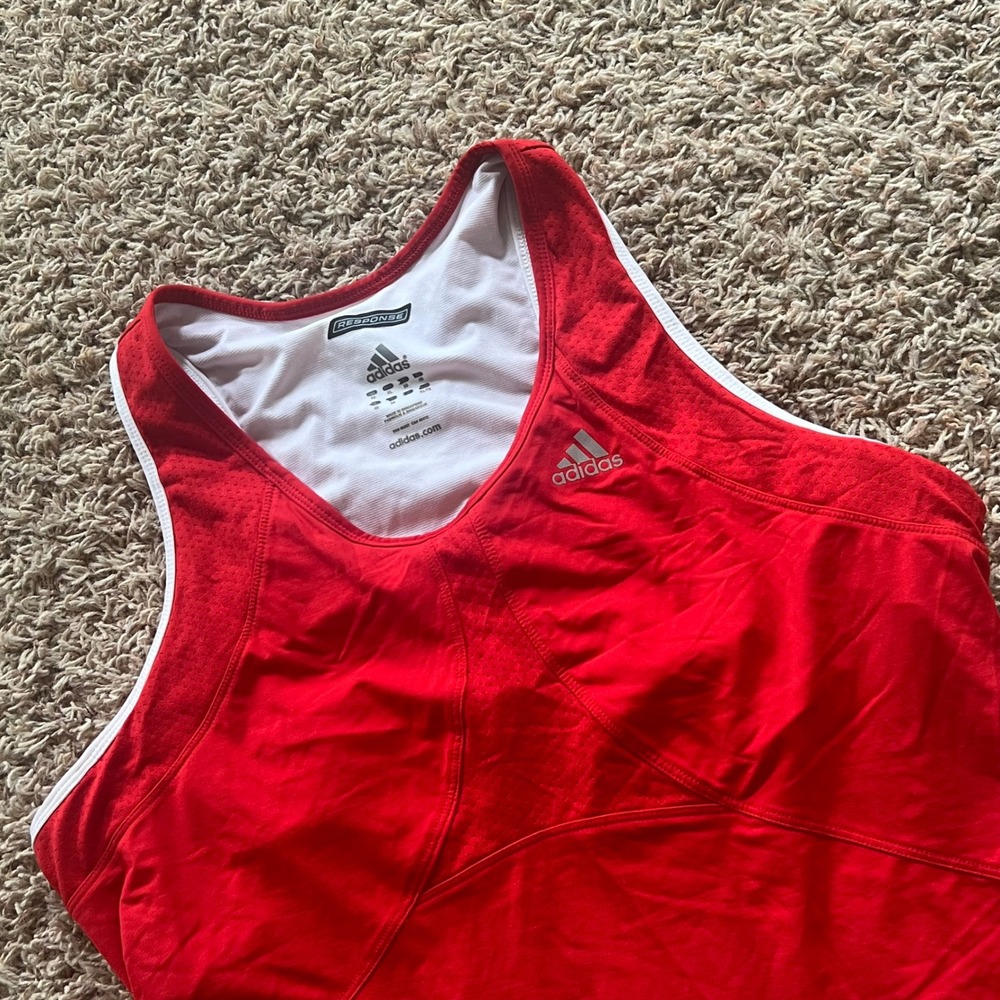 Adidas Response ClimaCool Running Tank‎ Top Red White XL Womens Athletic Shirt